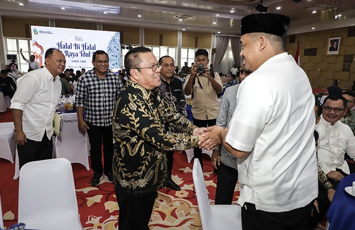 Wesly Hadiri Open House Idul Fitri Gubernur Sumut