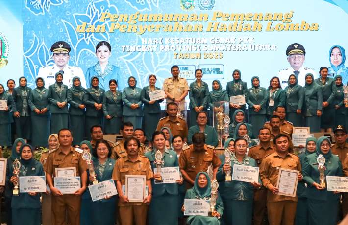 Di Bawah Kepemimpinan Ny Liswati TP PKK Pematangsiantar Raih Juara Lomba Tingkat Sumut
