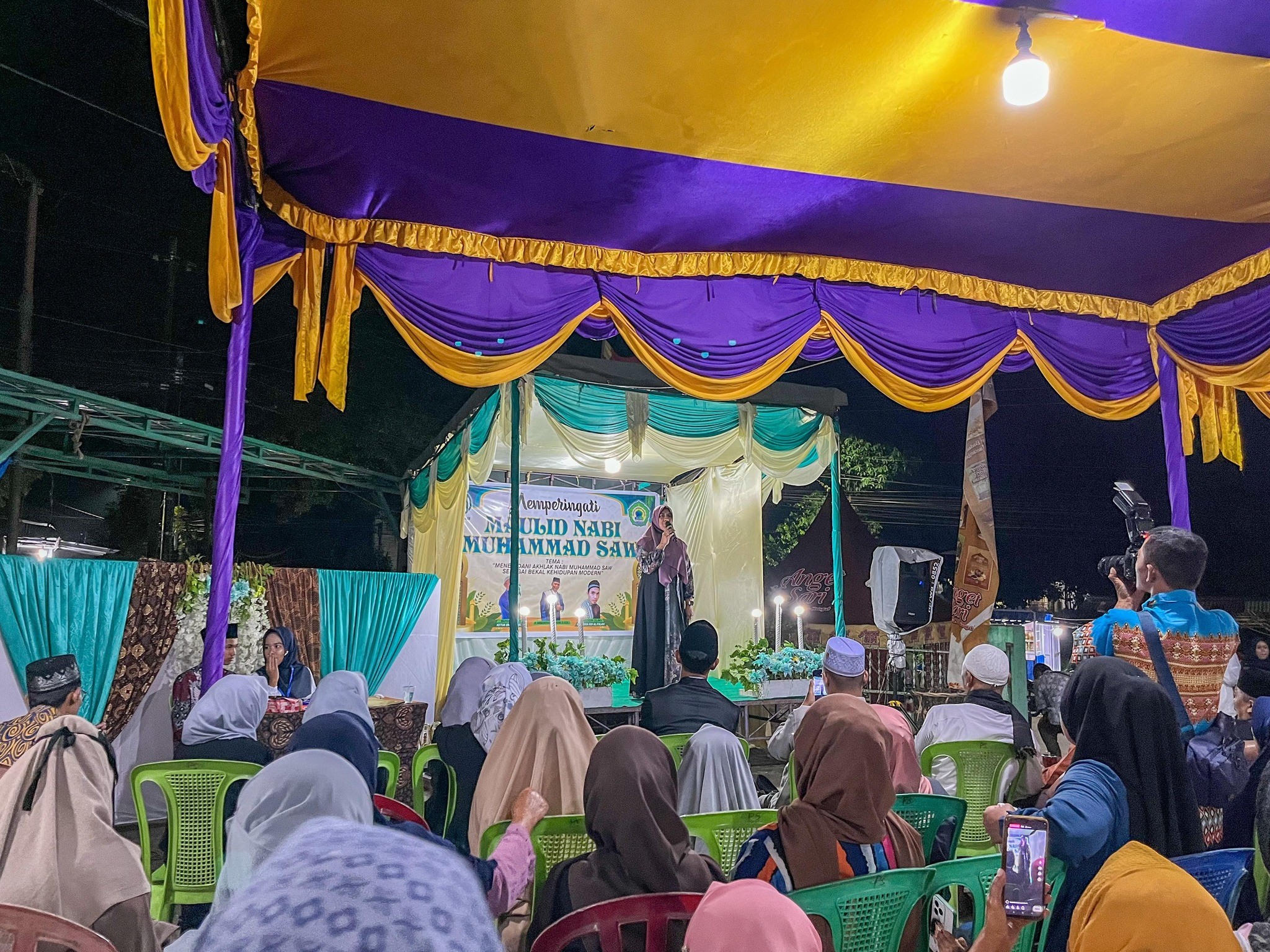 Herlina Hadiri Maulid Nabi Muhammad di Masjid Al Falah Siantar Martoba