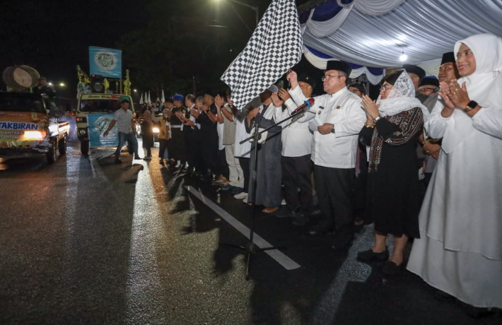 Wali Kota Wesly dan Forkopimda Lepas Pawai Takbir Keliling Idul Fitri 