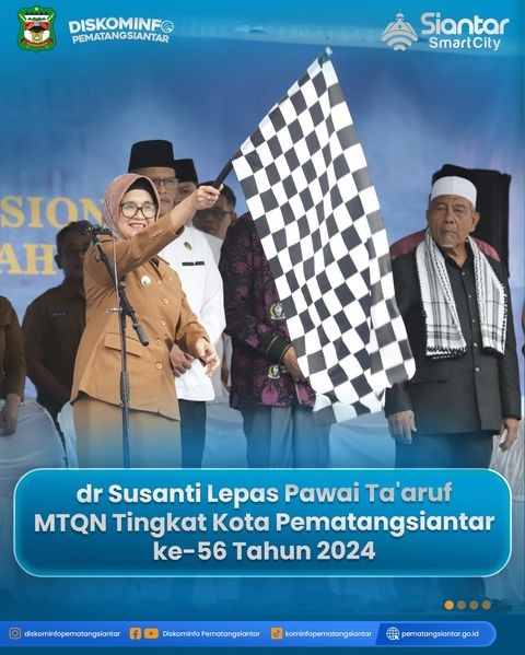 dr Susanti Lepas Pawai Ta\'aruf MTQN Tingkat Kota Pematangsiantar ke-56 Tahun 2024