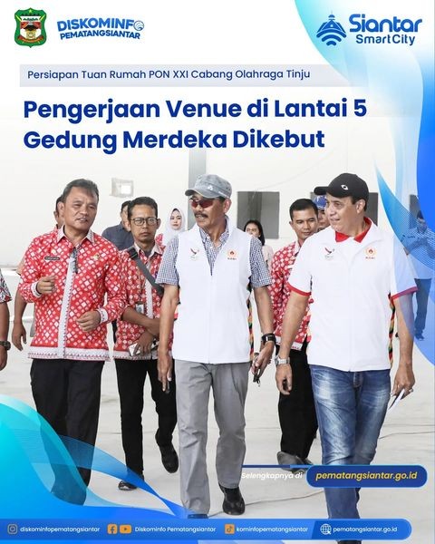 Pengerjaan Venue Tinju PON XXI di Lantai 5 Gedung Merdeka Kota Pematangsiantar