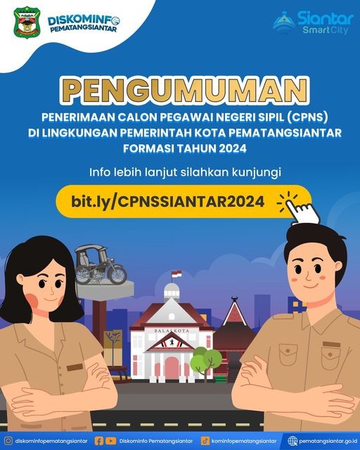 Pemerintah Kota Pematangsiantar kembali membuka Penerimaan CPNS Formasi Tahun 2024