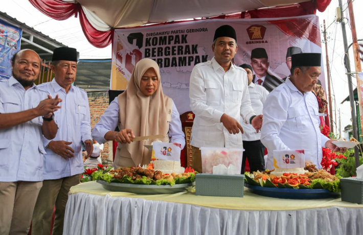 Wali Kota Wesly Ucapkan Selamat HUT ke-18 Partai Gerindra 